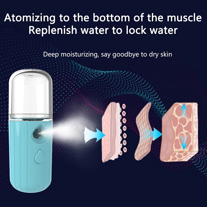 30 ミリリットルミニナノミストフェイシャルスプレー加湿器 USB 充電式ネブライザー顔保湿美容器具スキンケアツール