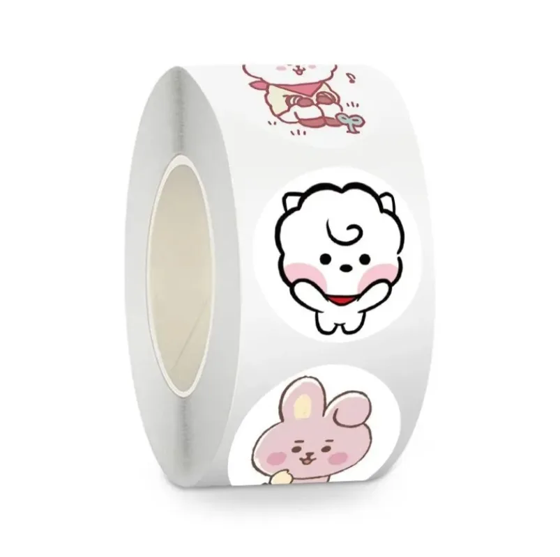 500PCS BT21 Roll Stickers Cute Cartoon Stickers K-pop Idol Merch for DIY Phone Case & Scrapbook Decoration - view 3