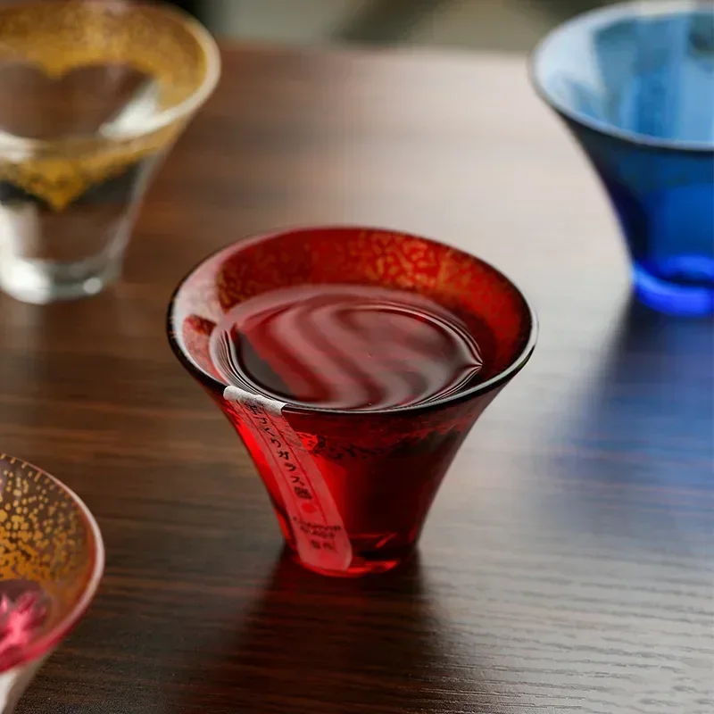 65ml Japanese Handmade Crystal Sake Cup Japanese Mount Fuji Tea Cup Lead-free Glass Shot Glass Couple Pair Glasses Wedding Gift