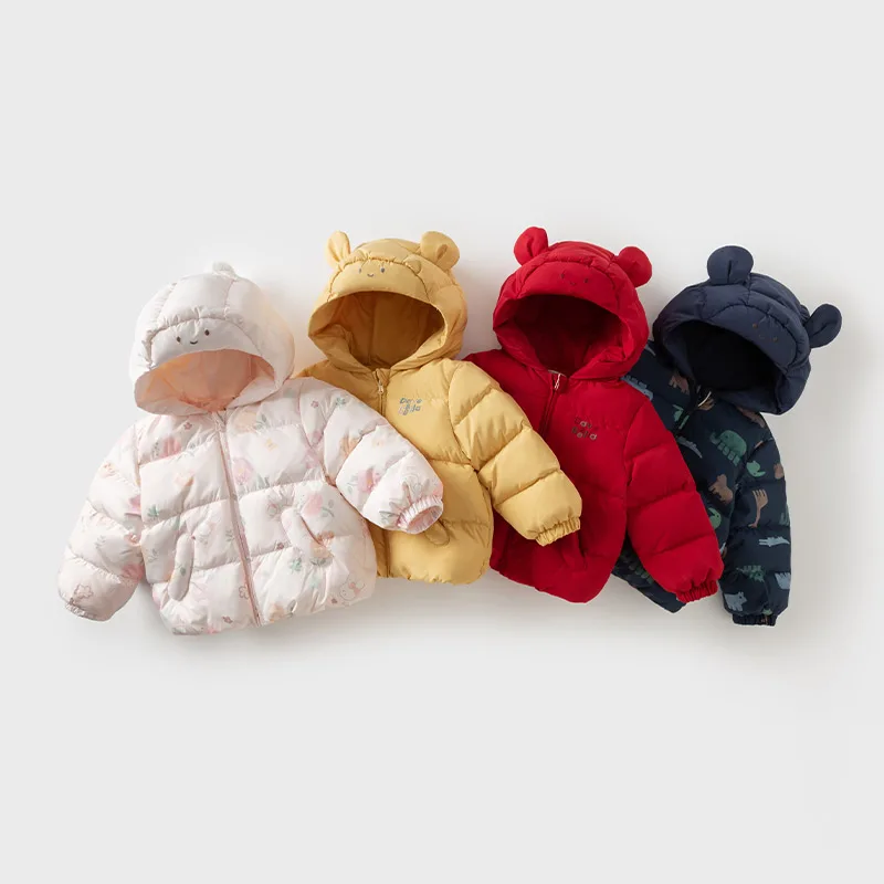 Dave Bella Children's Down Jacket Winter Boys Girls Comfortable Warm Thick Coat Kids' Hooded Trendy Windproof Top DB4242806