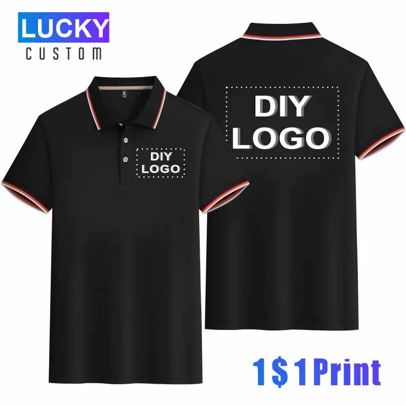 

Men's High Quality Polyester Polo Shirt Custom Printing/Embroidery Company Logo Picture Shirt Breathable Lapel Top T-shirt 4xl