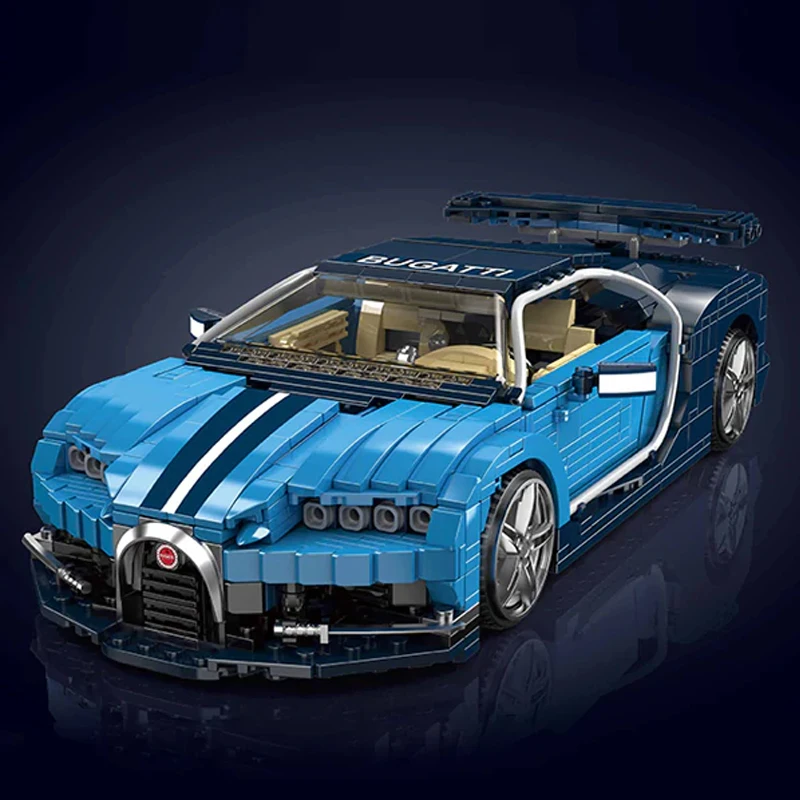 Techniczny MOC 10111 Hypercar Supercar samochód wyścigowy Bugattier Model pojazdu 1222 sztuk klocki klocki Puzzle zabawki na prezent