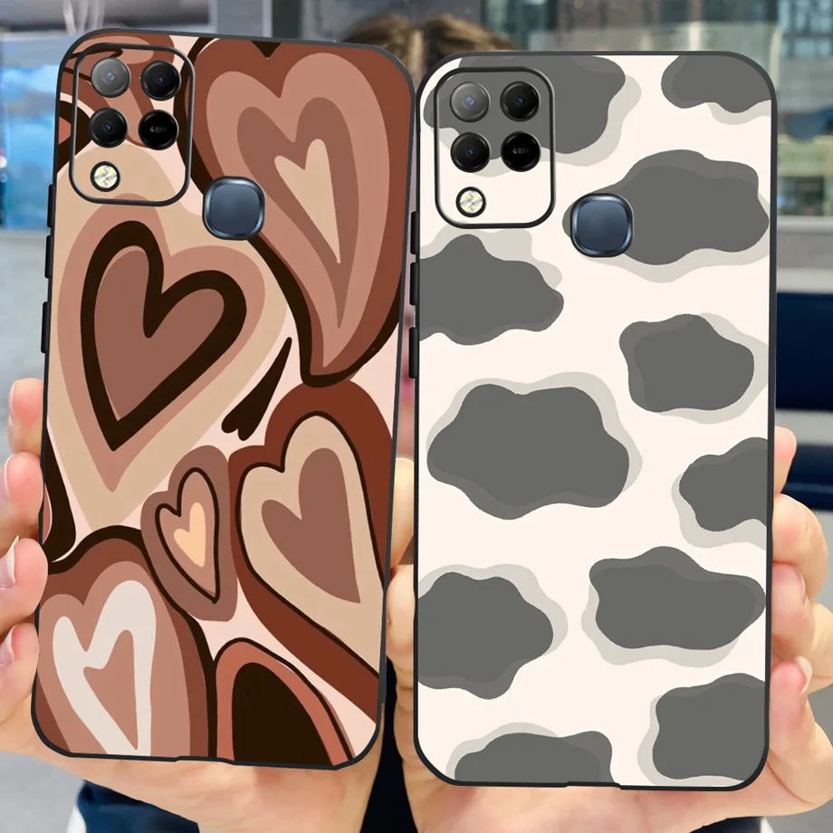 Black Silicone Cases For Infinix Hot 10S Case Infinix Hot 10 Lite 10i 10t Hot10 Back Cover Soft Slim Matte Shockproof Bumper Bag