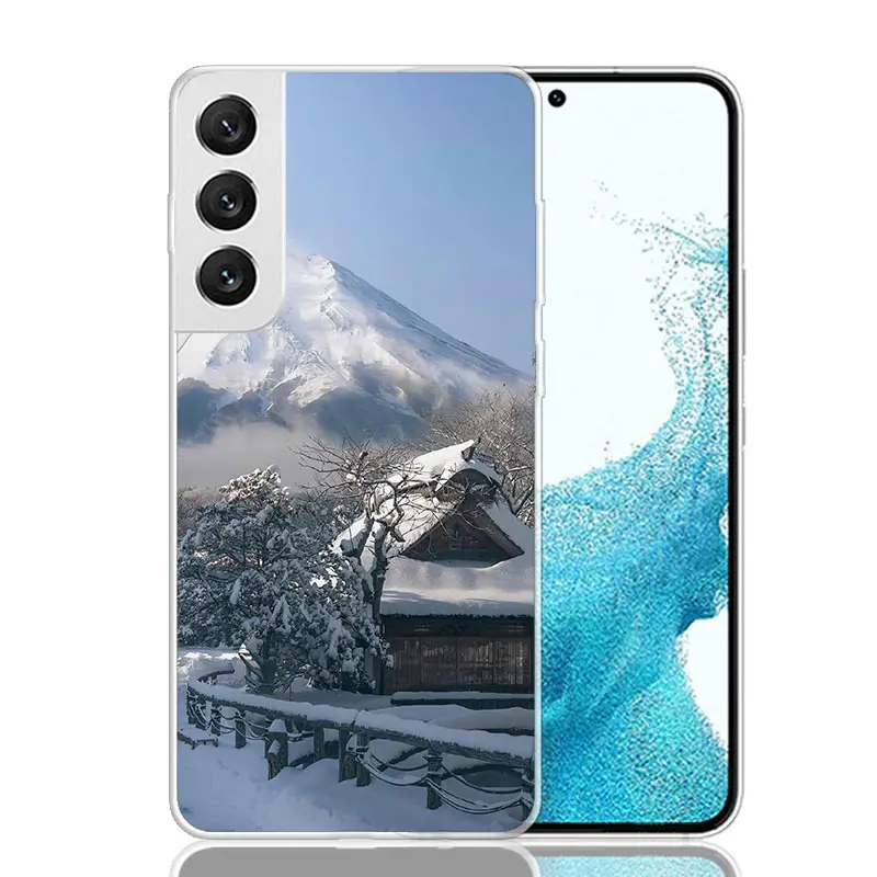 Landscape Winter Light Snow Phone Case For Samsung Galaxy S24 S23 S22 S21 FE S20 Ultra S10 Plus S10E S9 S8 + Art Customized Coqu