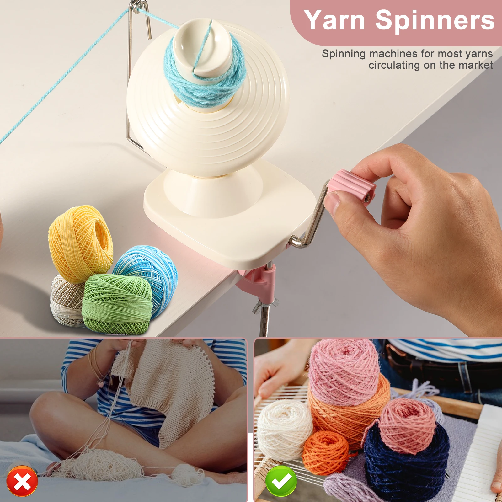 1Set Manual Wool Ball Winder Manual Household Yarn Winding Detachable Yarn Ball Roller Weaving Tools DIY Yarn Ball Winder