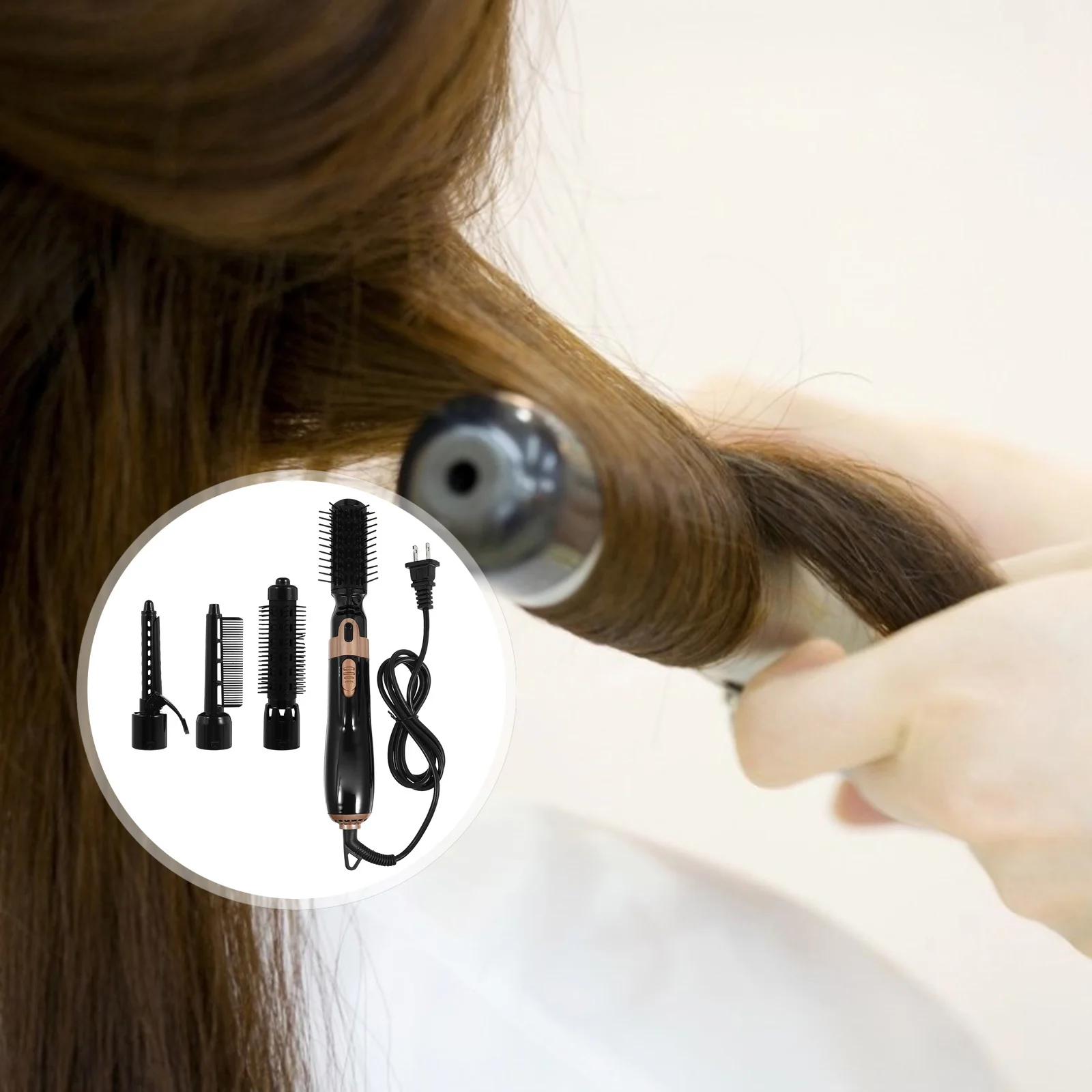 

1 комплект портативных щипцов для завивки волос 4-в-1, утюг для укладки, быстрый нагрев в 30 с, подходит для всех типов волос, портативные бигуди с подогревом, вилка стандарта США