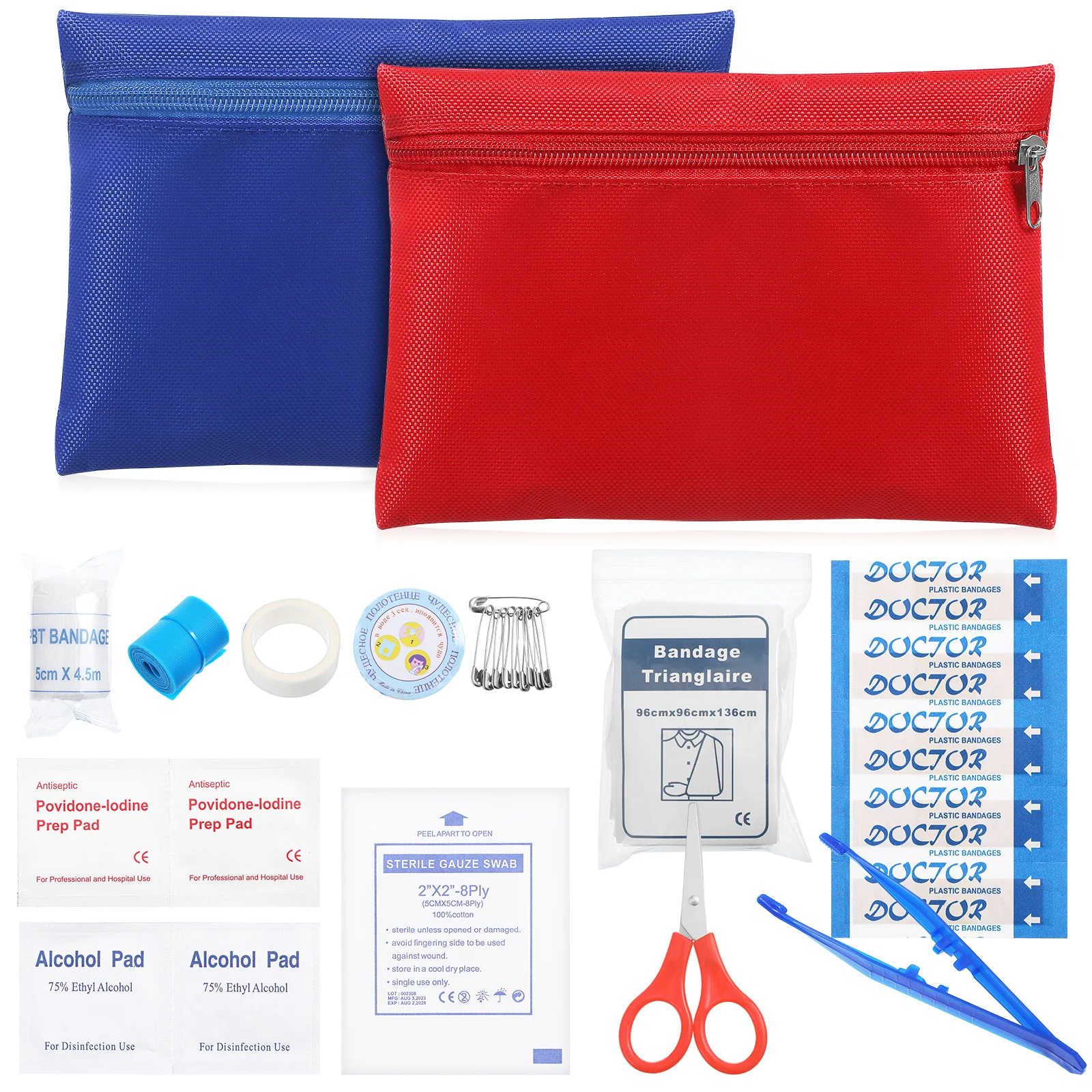 2Sets First Aid Kit Survival Compact Lightweight Emergency Tools for Travel Home Office and Outdoor Use First Aid Kit