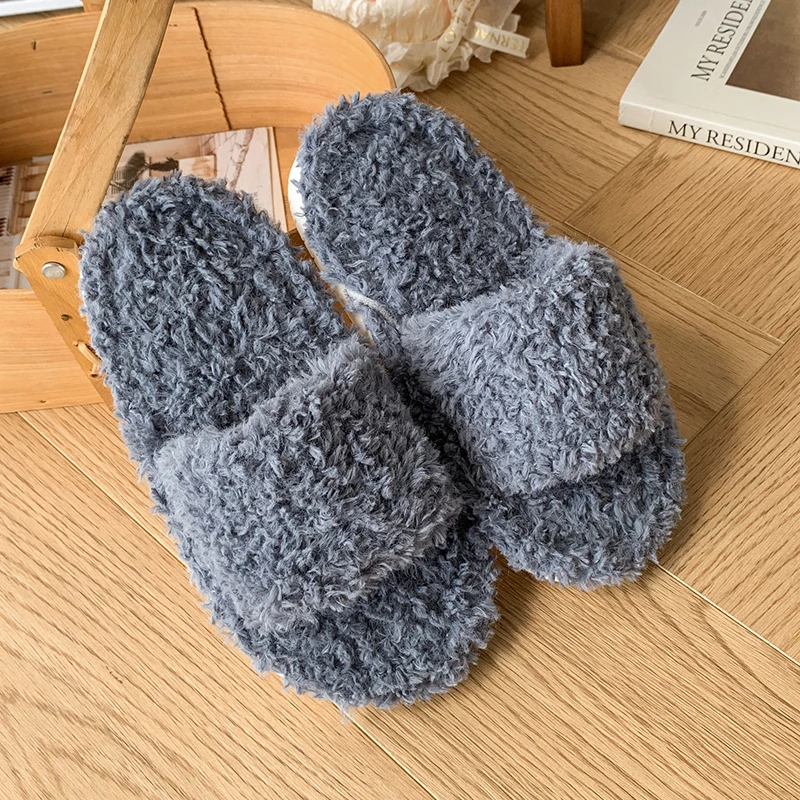 

2025 Winter New Children Cotton Shoes for Girls Boys Fashion Korean Style Soft Bottom Anti-slippery Versatile Open-toe Slippers
