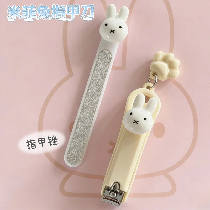 New Miffy Cute Cartoon Simple Durable and Fashionable Plastic Nail File Nail Scissors Portable High-Looking Nail Clipper Gift view 3
