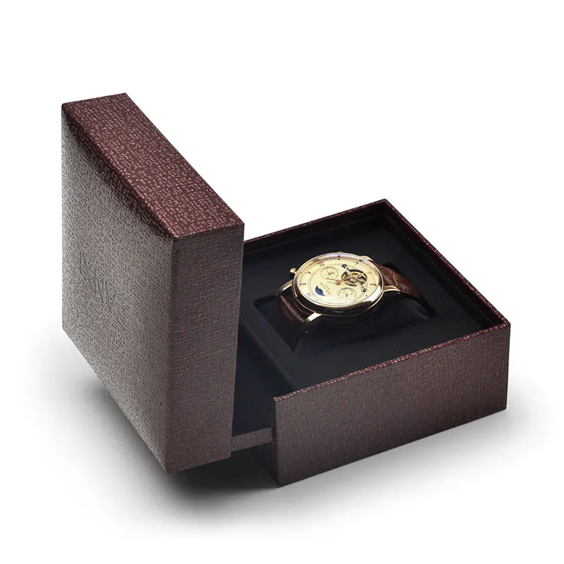 Oirlv Single Watch Gift Box PU Leather Red Black Grey Jewelry Box Storage Watch Gift Boxes PU Leather Jewelry Single Watch Box