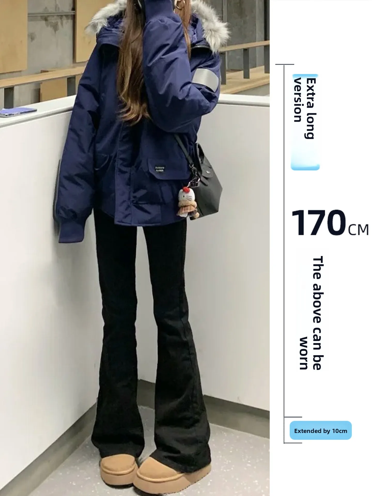 

High Waist Bell Bot Pants Women's Autumn Winter High Elastici Tummy Control Bootcut Long Trousers Slimming Lift Butt