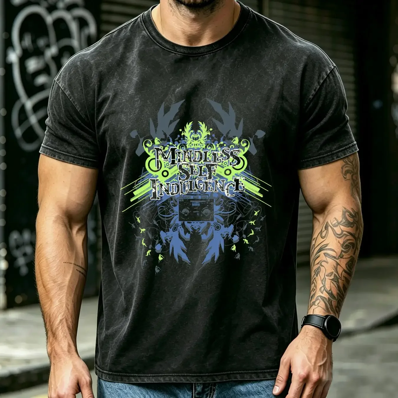 washed T Shirt Vintage Mindless Self Indulgence Faded Band Black RARE USA Adult XL long or short sleeves vintage Washed Unisex