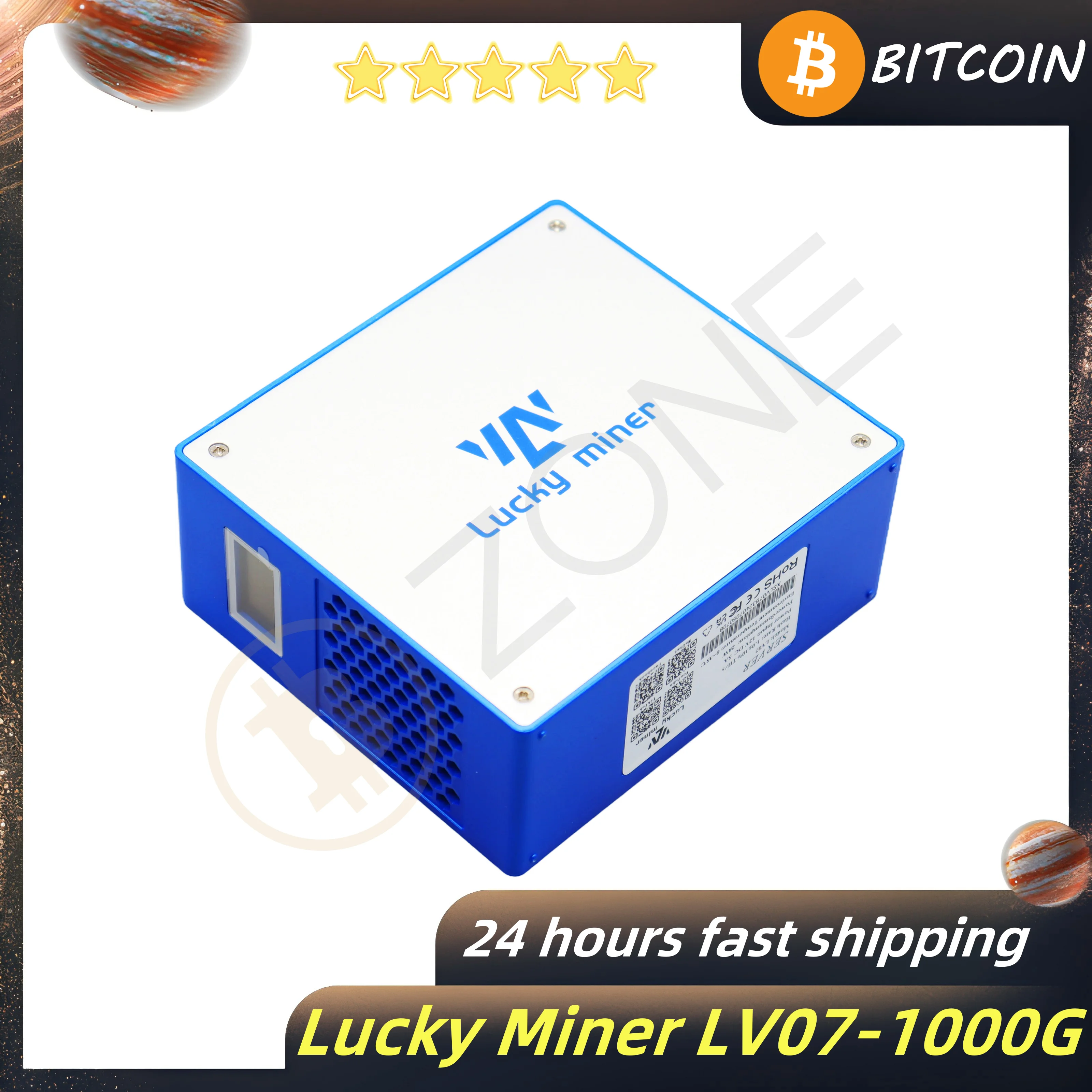 Lucky Miner LV07 Bitcoin Lotto Miner 1000GH/S Hashrate 30W Silent BTC Miner SHA-256 Algorithm Mining Multiple Coins