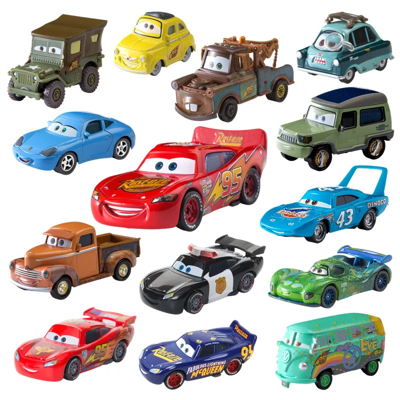 

Игрушечные машинки Disney Pixar Cars Lightning McQueen Jackson Storm Mater Салли Шериф 1:55 Литая под давлением модель автомобиля из сплава для мальчика Рождественский подарок