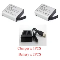 2PCS * 3.7V 1350mAh Li-ion Battery with 2 in1 USB Charger Kit For Hawkeye Firefly 7S 8S 8SE X Action Camera S009R