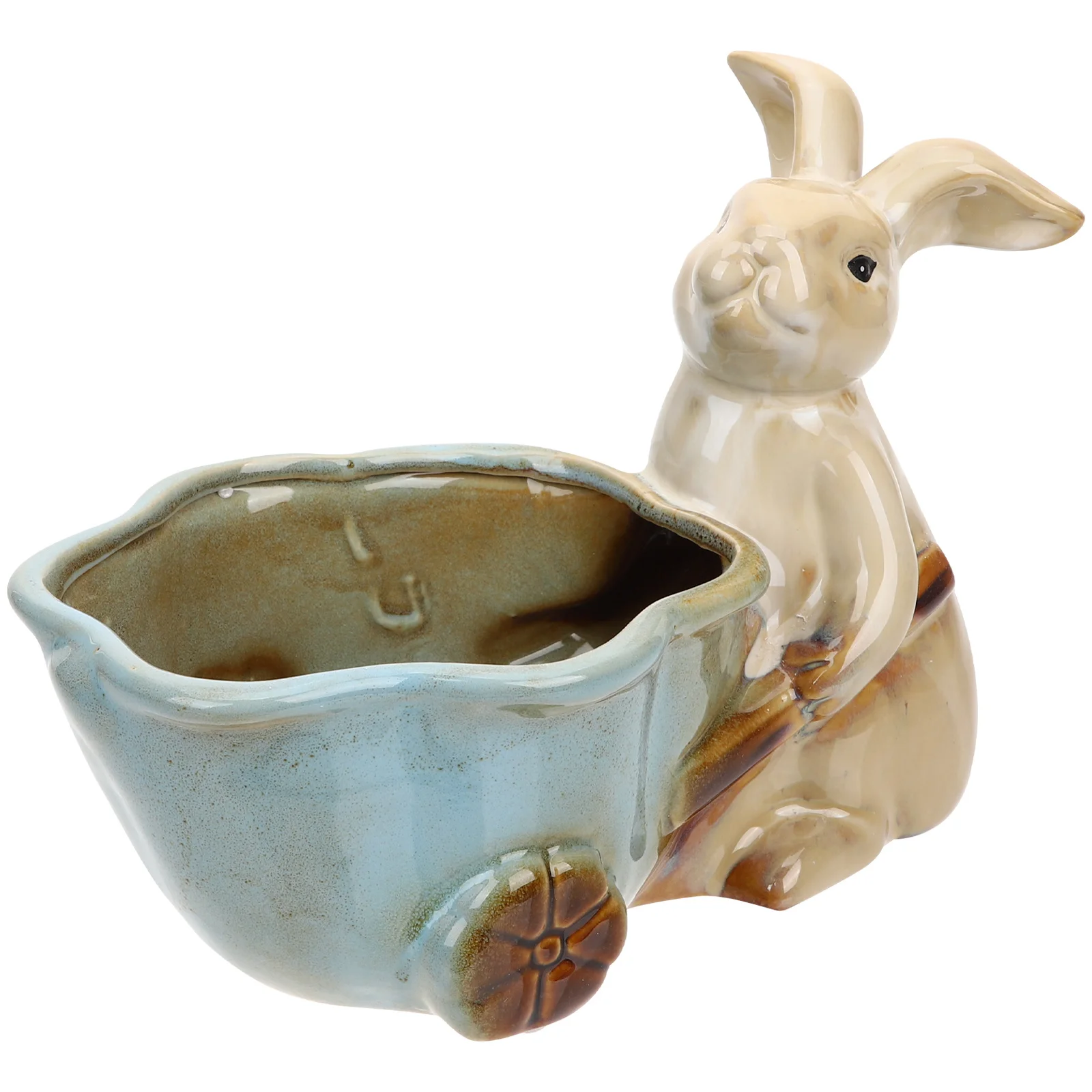 

Статуя кролика, керамическая настольная тарелка для хранения, прочный поднос для мелочей для ключей, ювелирный держатель для телефона, декоративная тарелка-органайзер