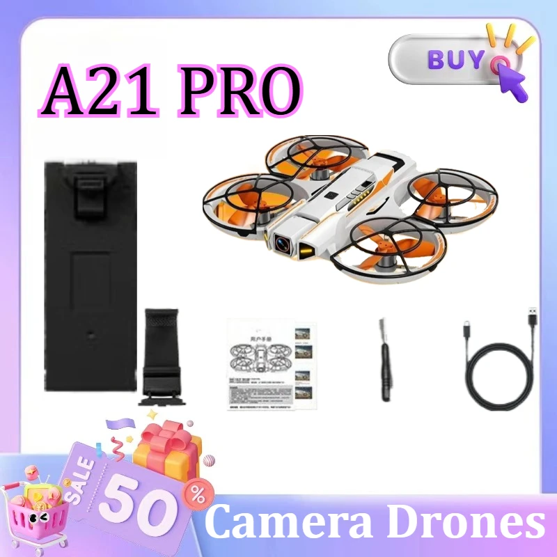 

A21 PRO Drone with 180° Electric Adjustable 4K HD Camera WiFi Light Flow Drone Brushless Motor Obstacle Avoidance Rc Quadcopter
