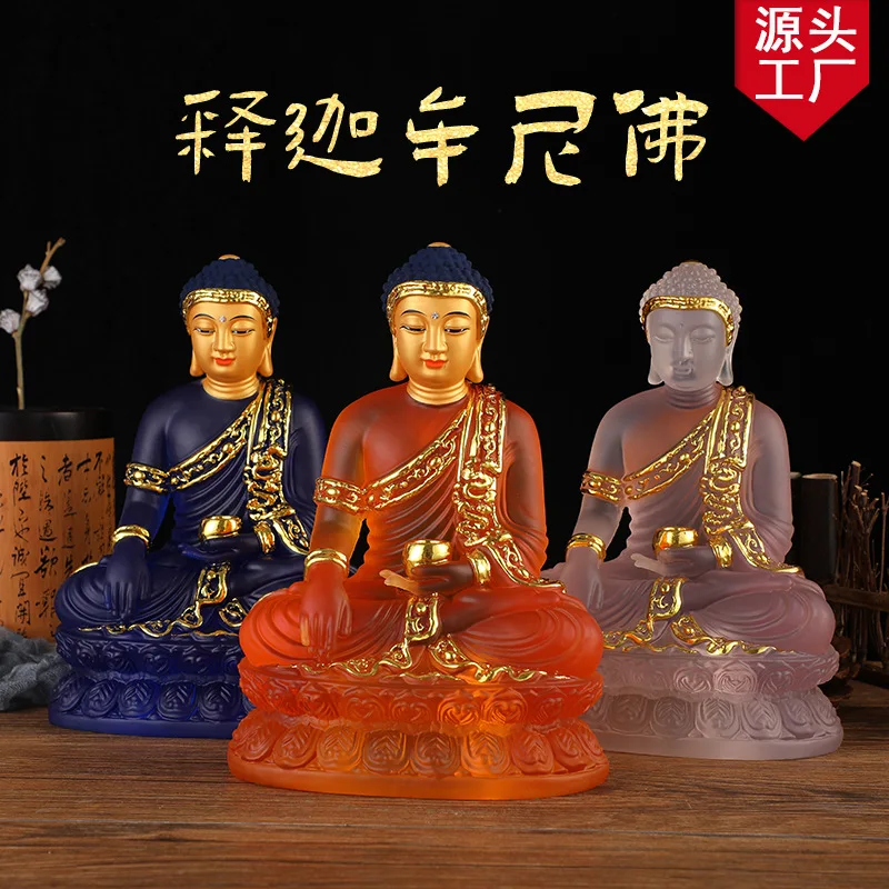 

Sakyamuni anti-glazed gold foil resin Tathagata Sakyamuni Buddha source factory