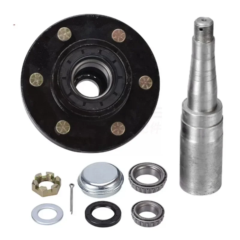 6-139.7 6-Hole 2.7T Trailer Wheel Hub Short Shaft Assembly, Axle Head for RV Yacht Off-road Trailer, Sold as 1pc