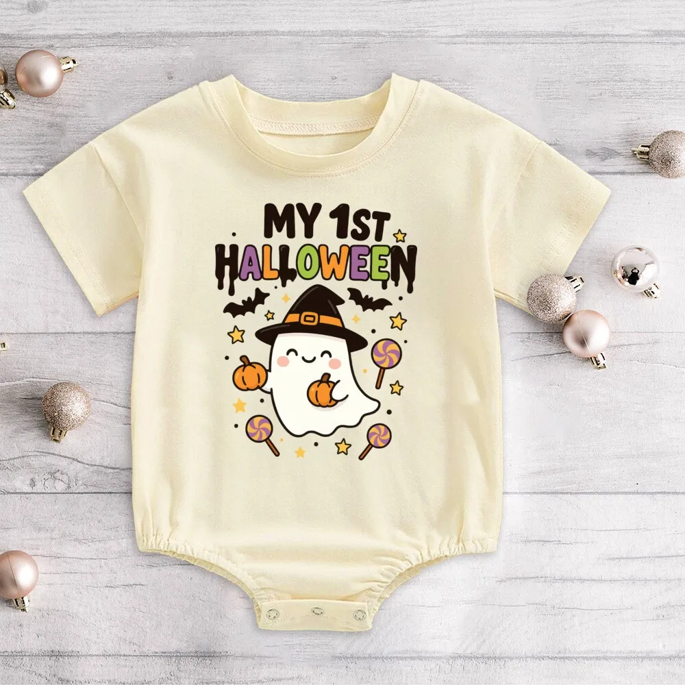 

My 1st Halloween Baby Bubble Romper Fall Baby Outfit Spooky Ghost Baby Oversized T-Shirt Rompers Funny Toddler Outfit