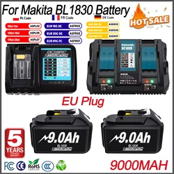 18V 9000mAh vervangende batterij compatibel voor Makita BL1830B BL1840B BL1860 BL1890 BL1815 BL1830 LXT400 accuboormachines