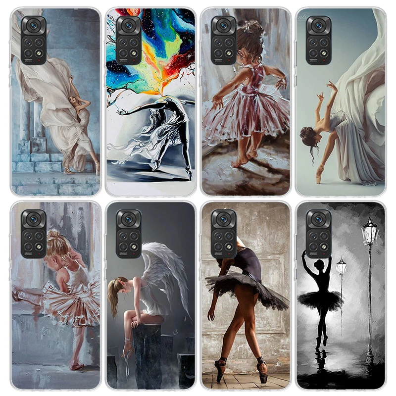 Ballerina Ballet Dancing Phone Case for Xiaomi Redmi Note 13 12S 12 11S 11 11E 11T 10S 10 Pro Plus 9 9S 8 8T 7 5G Soft Cover Fun