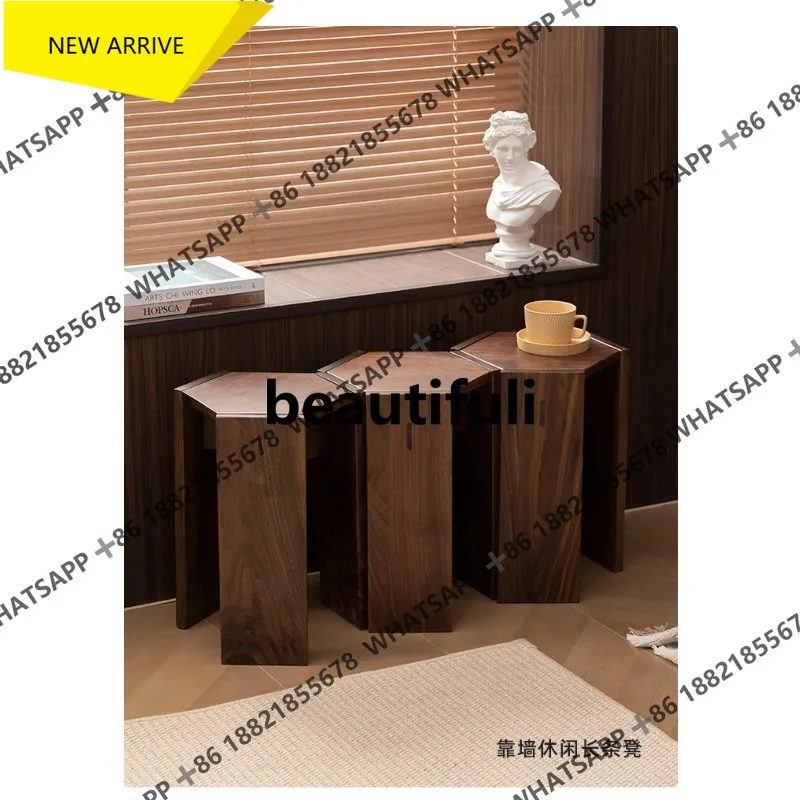 D178 All solid wood stools can be stacked with modern minimalist designer spare stools