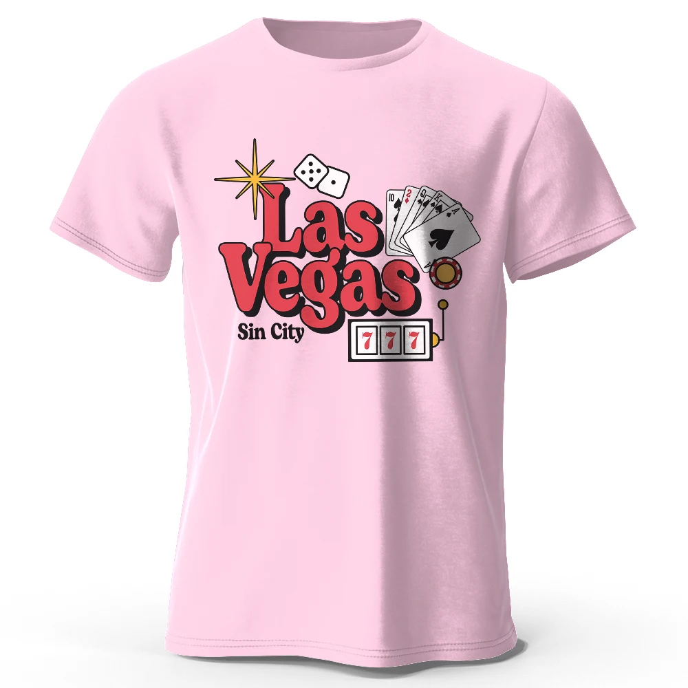 Work & Play bedrucktes T-Shirt aus 100 % Baumwolle, leichtes Rundhals-Kurzarm-T-Shirt, Unisex-Alltagsstil
