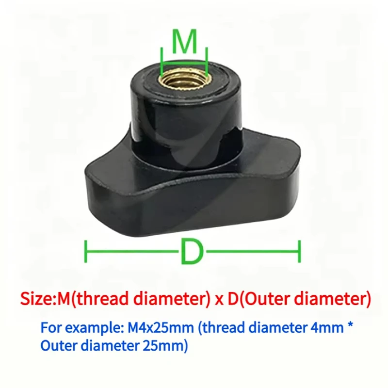 M4 M5 M6 M8 Triangle Head Bakelite Hand Tighten Thumb Nut/Hand Knob Nuts/Copper Core Plastic Head Nuts