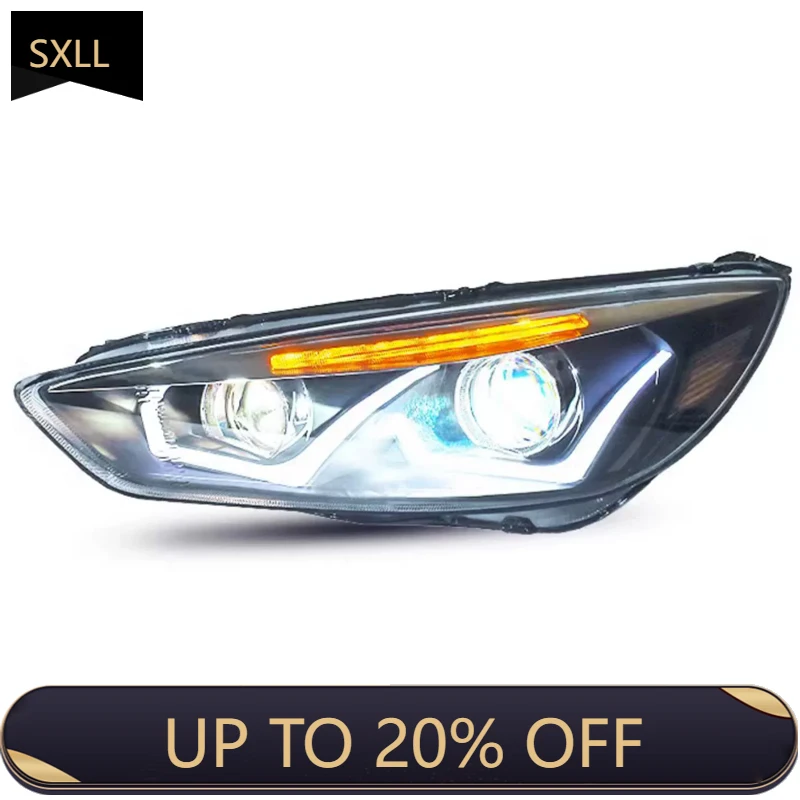 

SXLL Headlight Assembly for 2015 2016 2017 Light Emitting Diode Cable Turn Signal Daytime Running Light Lens Light Emitting Diod
