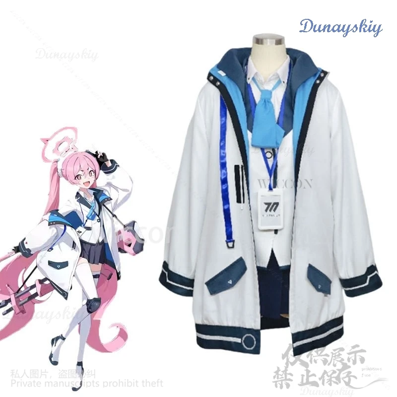 Anime Game Blue Archive Cosplay Kurosaki Koyuki Costume JK School Uniform Wear Coat Dress Lolita Wigs For Girls Woman Customized