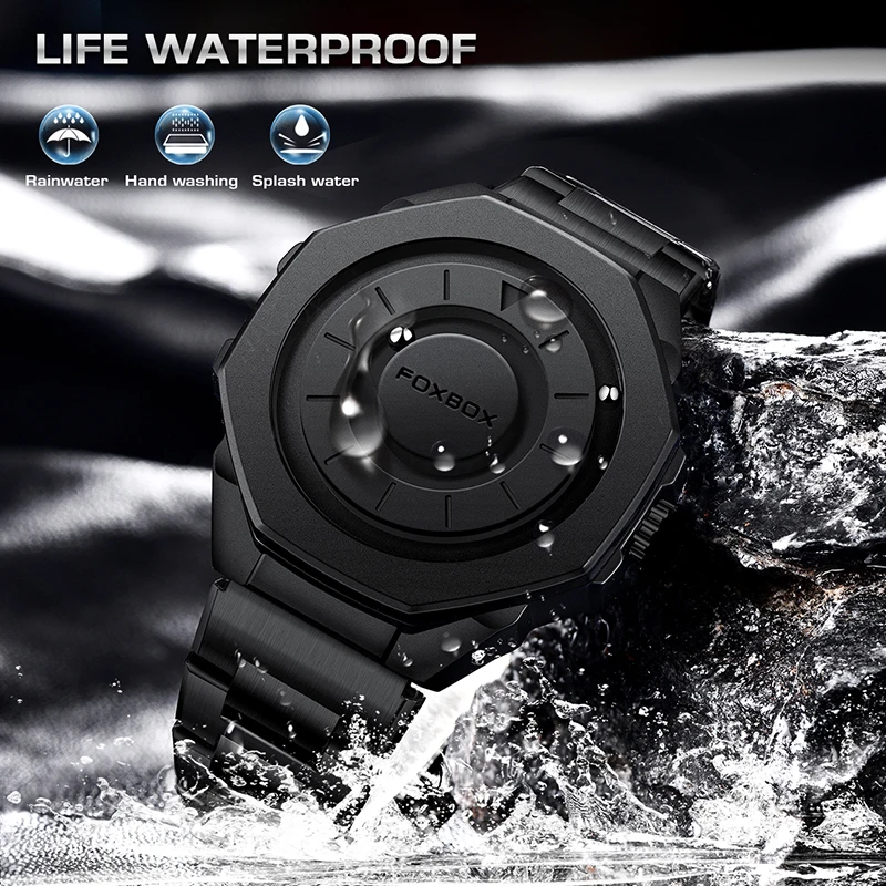 FOXBOX 2025 Neue Mode Uhren Männer Kreative Scrollen Perlen Quarz Herren Uhr Casual Wasserdichte Luxus Armbanduhr Reloj Hombre