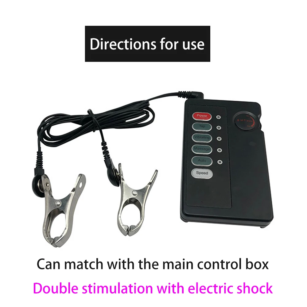 Electro Shock Nipple Clamps Vibrator Breast Massage Clitoris Clip Stimulation BDSM Fetish Electric Medical Themed Sex Toys