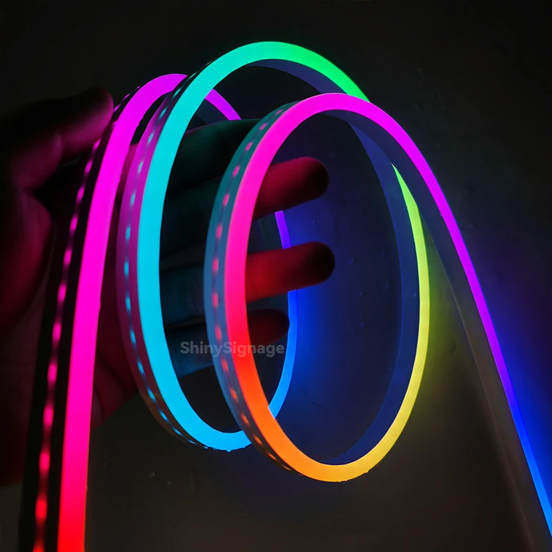 5 متر LED ماجيك اللون بكسل سيليكون أضواء النيون سيليكون نقي مقاوم للماء مرنة ضوء النيون انحناء 6x12 مللي متر لا بقعة USB التوصيل