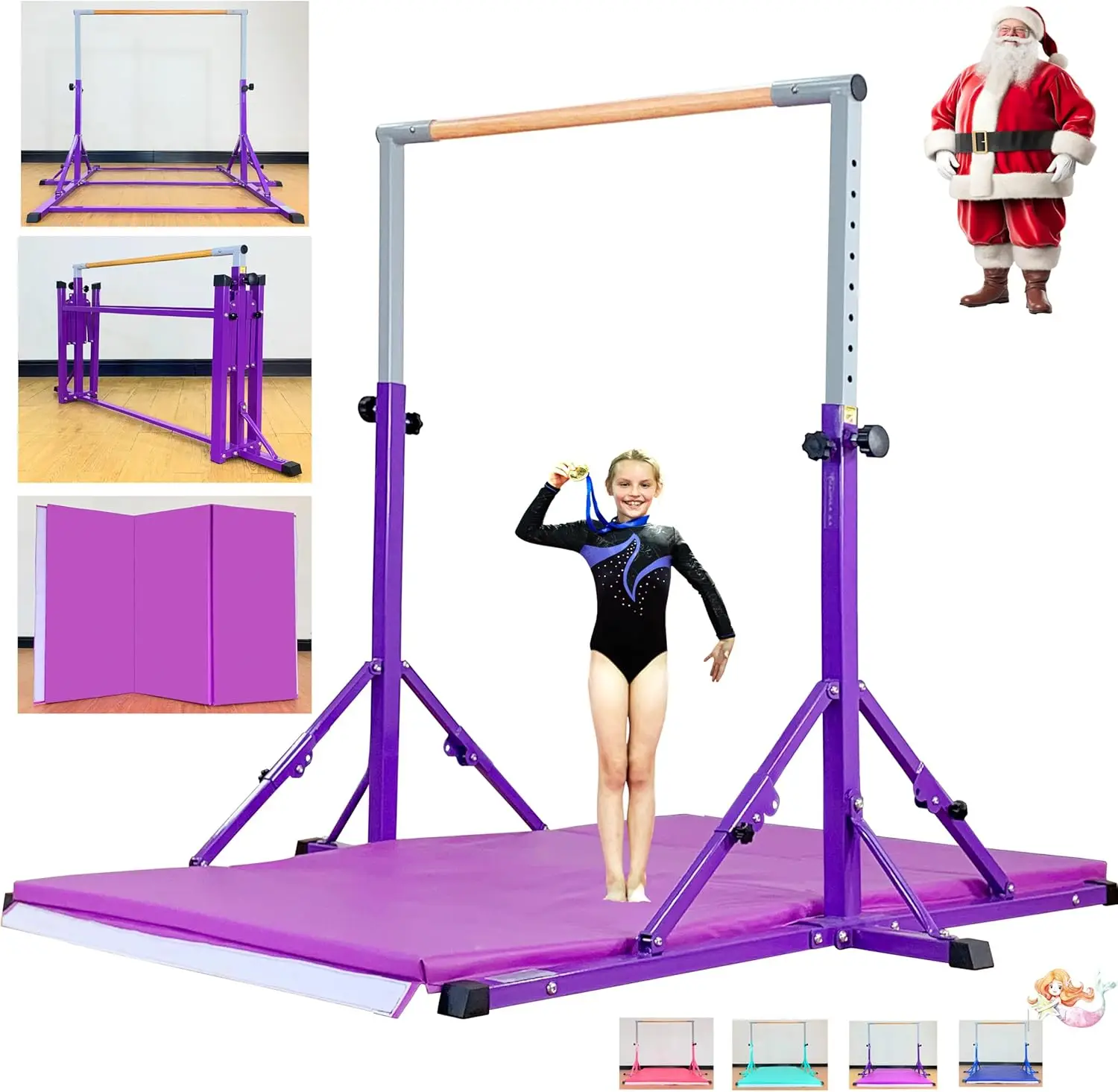 Bar For Kids and Teenage Ages 3-25, 5 FT / 6 FT Base Length Height, Gymnastic Kip Bar Horizontal Bar