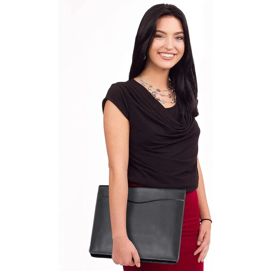 Cartella portafoglio in pelle Padfolio Business Padfolio Organizer Pianificatore di documenti Raccoglitore portafoglio Pentola di stoccaggio per supporto legale