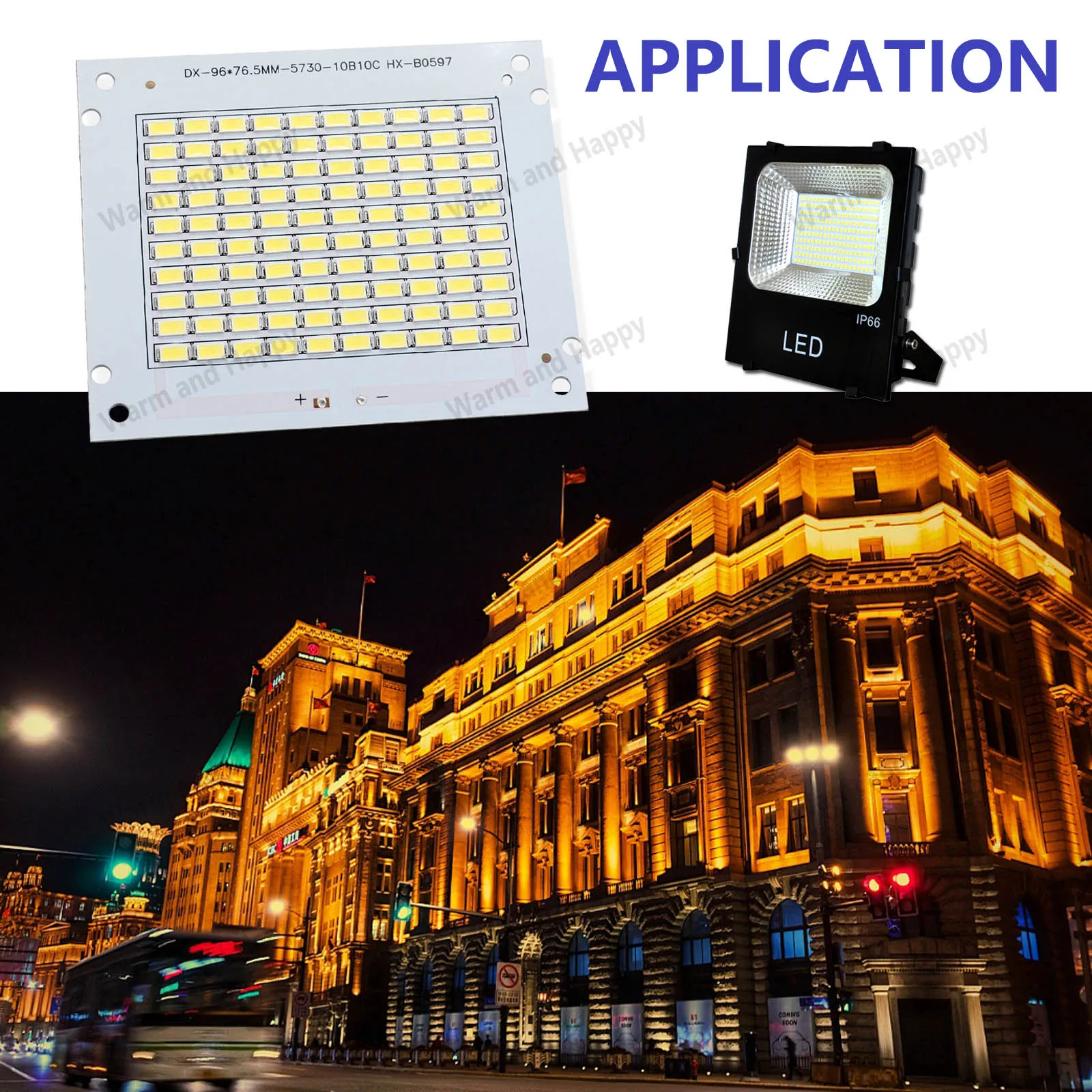 Imagem -06 - High Brightness Chip para Iluminação Exterior Holofote Led Placa de Origem 50w 100w 200w Smd5730 Dc3032v 6500k