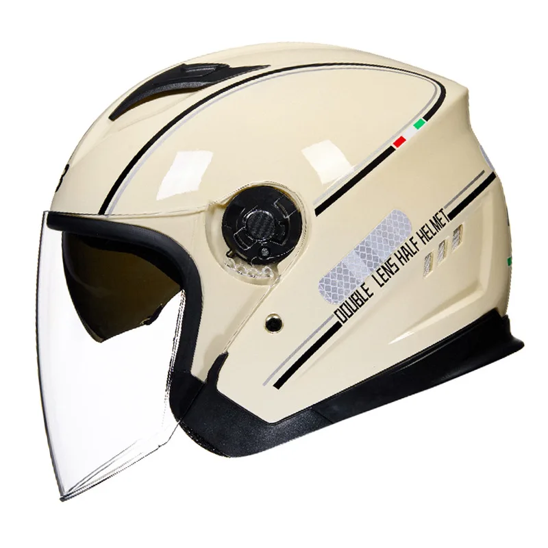 2024 Hot Sell Helmet Motorcycle Electric Car Men And Women Safety Helmet Battery Car Four Seasons Universal Anti-Fog Double Lens