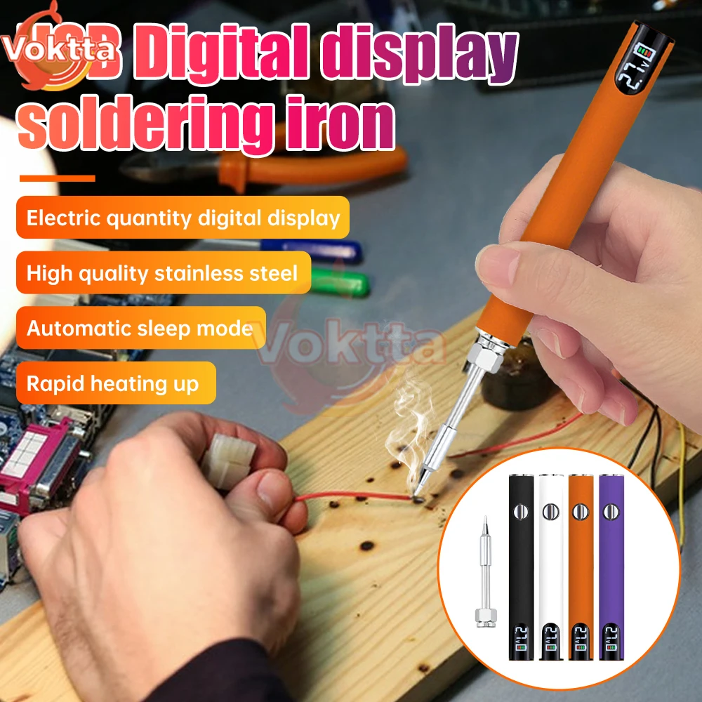 Stylo à batterie à filetage 650, 510 mAh, mini kit de fer à souder, tension réglable, dispositif de chauffage, outil de fer à souder électrique portable