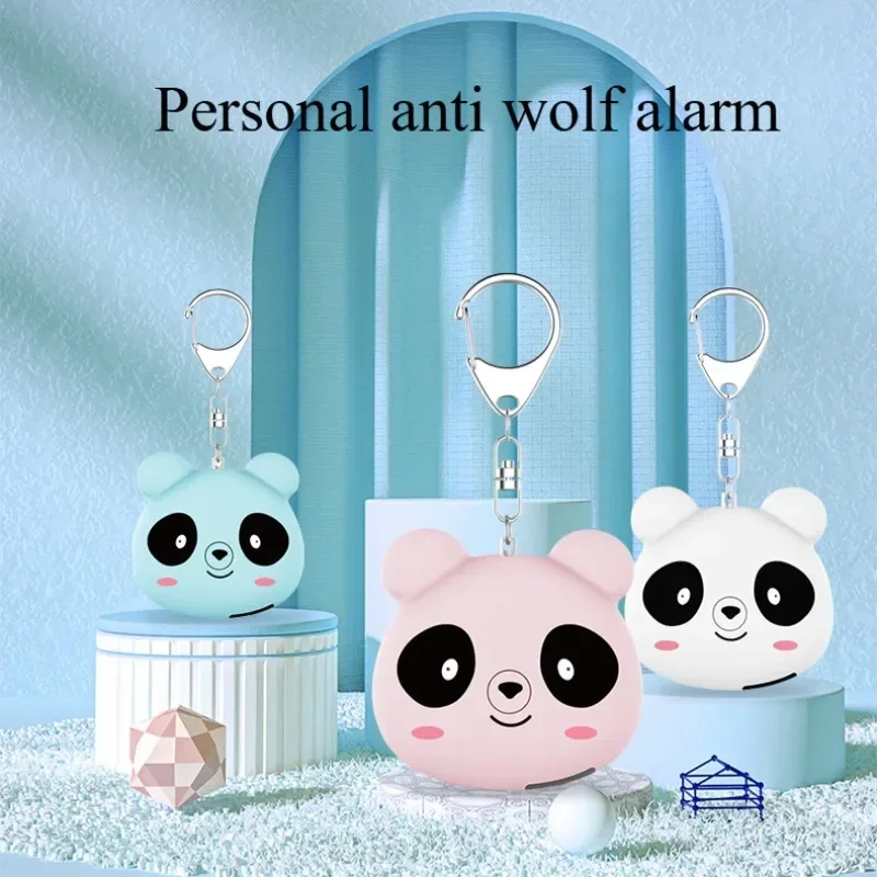 130dB Self-Defense Alarm - Personal Safety Alarm Guard - Cute Panda Student Backpack Keychain Pendant SOS Distress Device