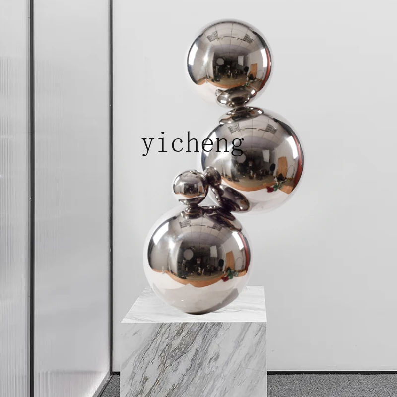 ZK Creative Stainless Steel Metal Beads Art Sculpture Model Room Sales Office Living Room Xuan Ornaments