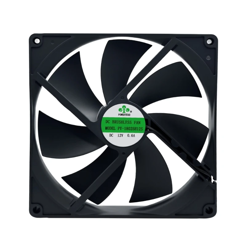 Quiet 180x180x25mm Fan High Airflows 80CFM 12V for Gaming Rigs and Computer Case 