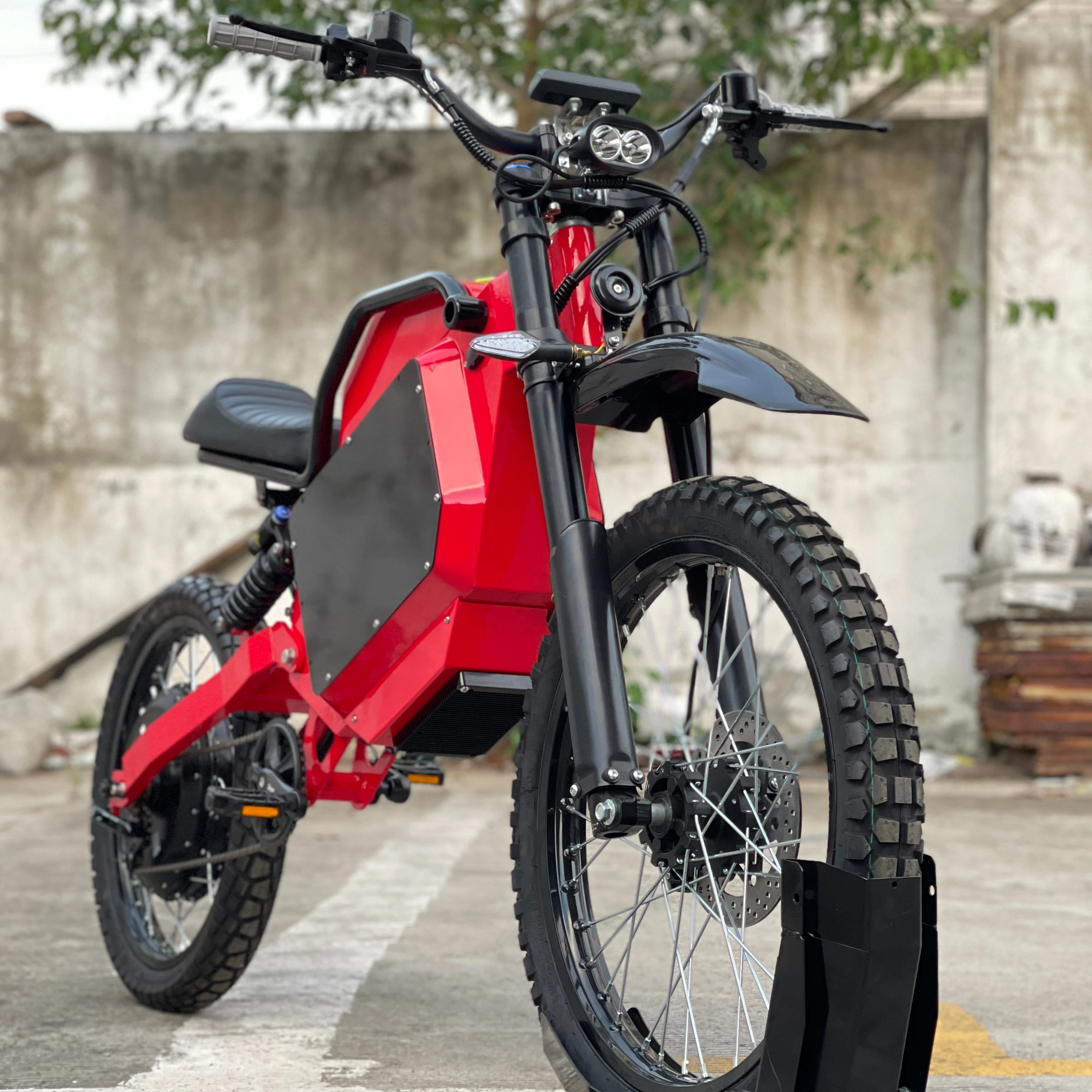Country Road Electric Bike 84V 75AH Lithium Battery Stealth Bomber Single Speed Mountain Bicycle