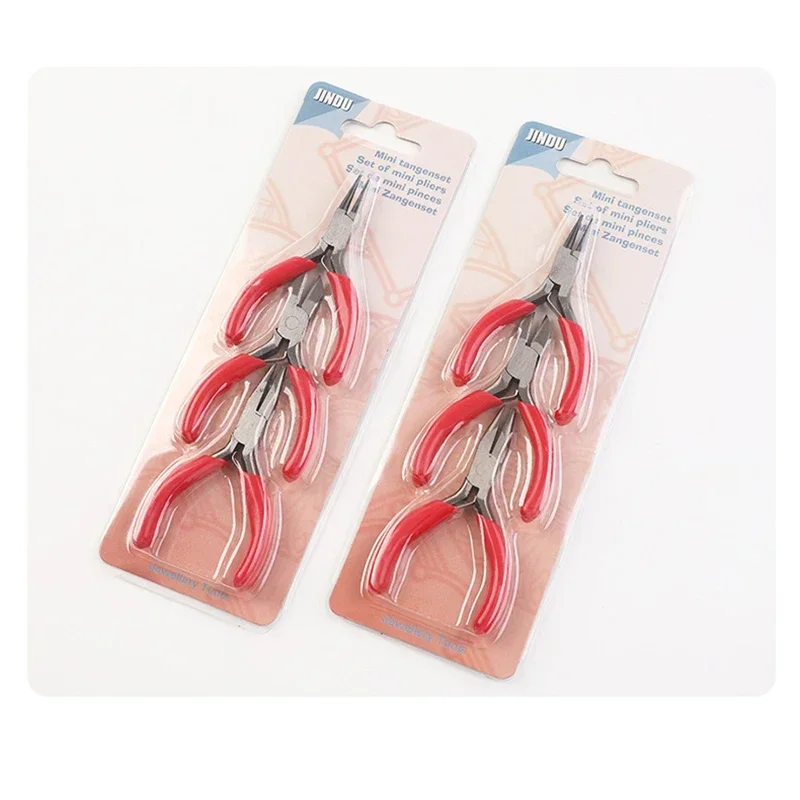 5 Styles Durable Pink Metal Mini Diagonal Pliers Round Bent Needle Nose Cutter Handcraft Beading Insulated Plier For DIY Jewelry