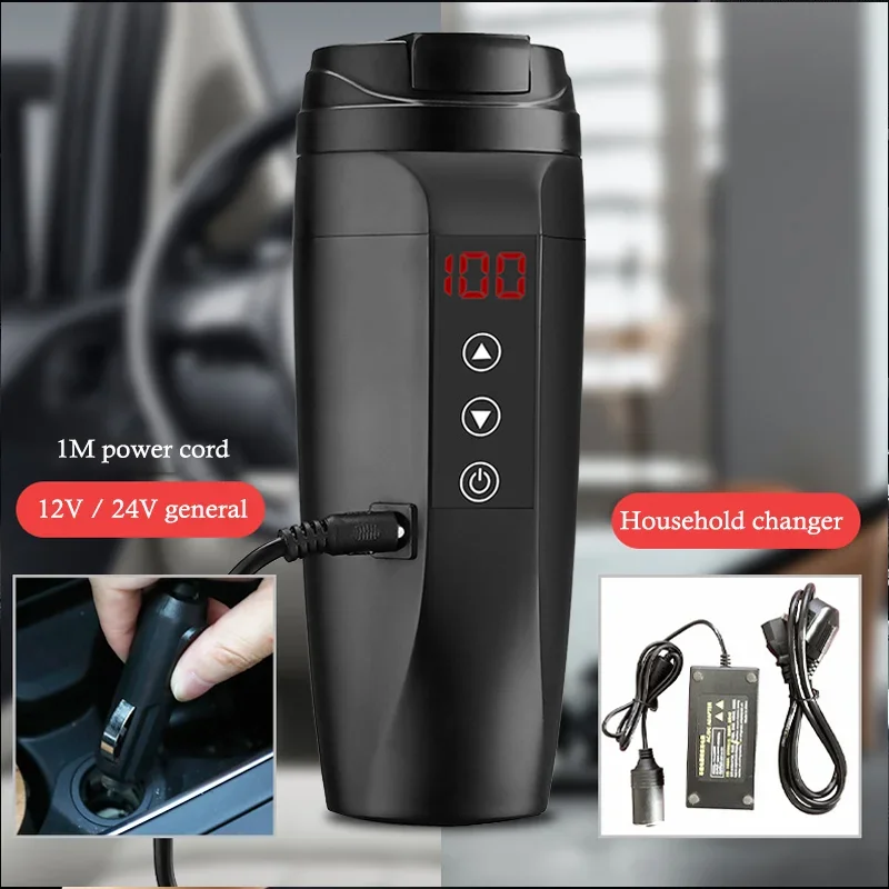 Fashion Stainless Steel Mugs Electric Smart Temperature Mug Heating Car Cup Keeping Drink Hot Cold Back To School