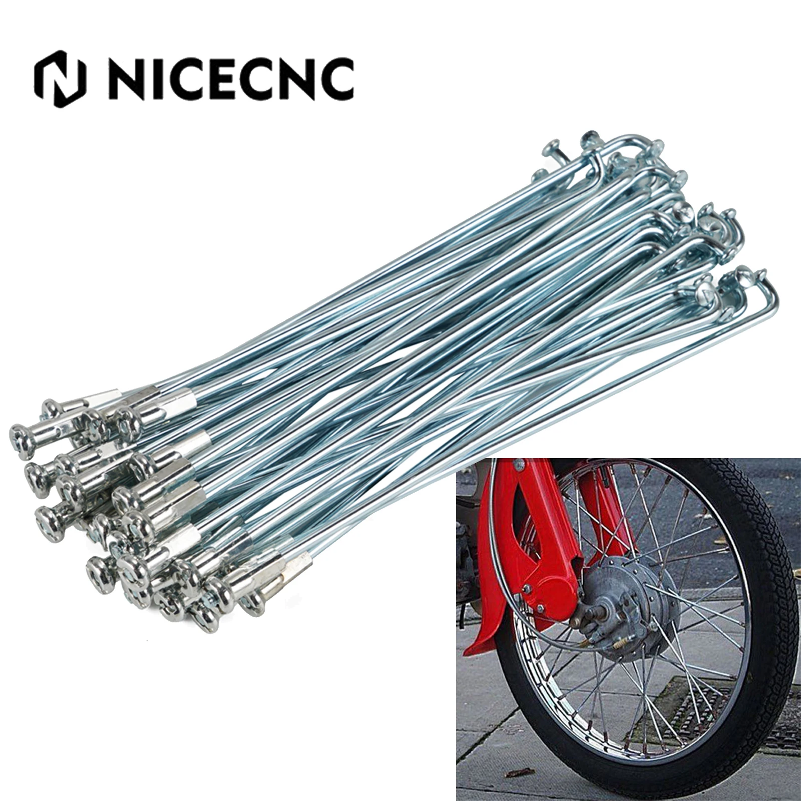 

36PCS 17" Front Wheel Spokes Nipples Kit For Honda CT90 Trail SS50 C50 C70 Passport CL70 Scrambler C100