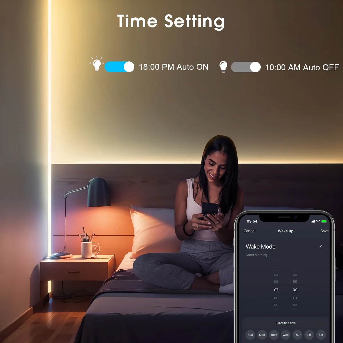 Tuya Smart COB LED Strip DC24V 3M/5M Ajustável 2700K-6500K Faixa de luz CCT regulável para Alexa/Google Home funciona com SmartLife