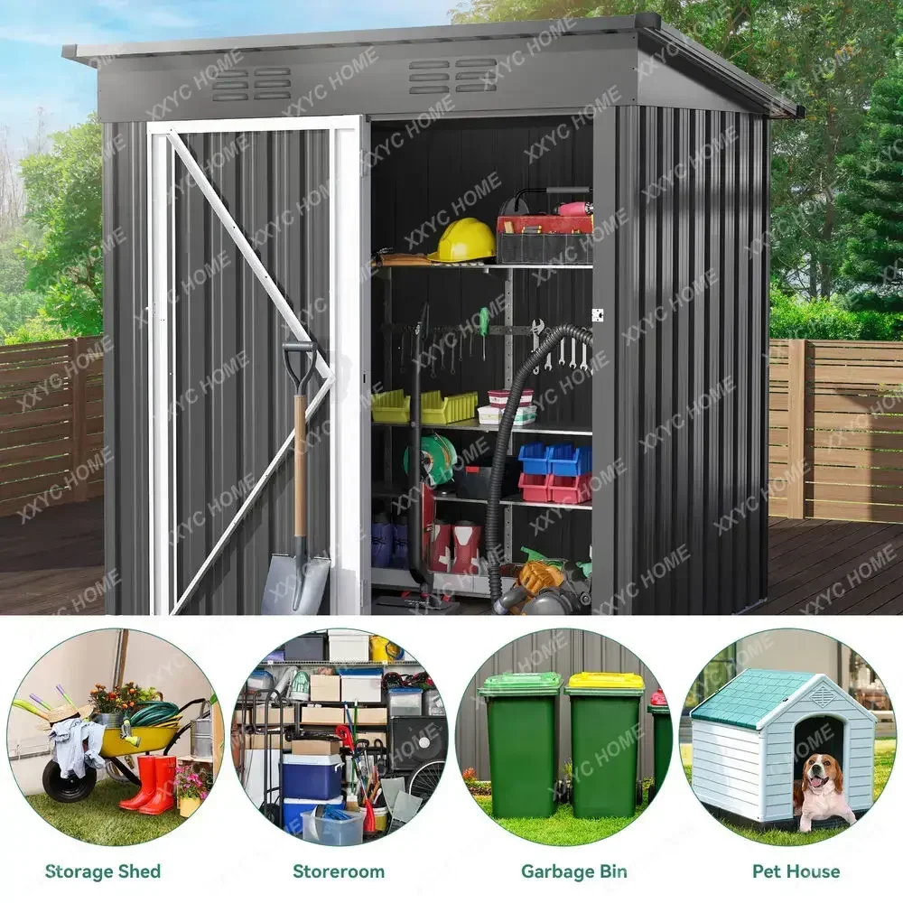 Outdoor Storage Shed w/Lockable Heavy Duty Tool Sheds Storage House tool Storage