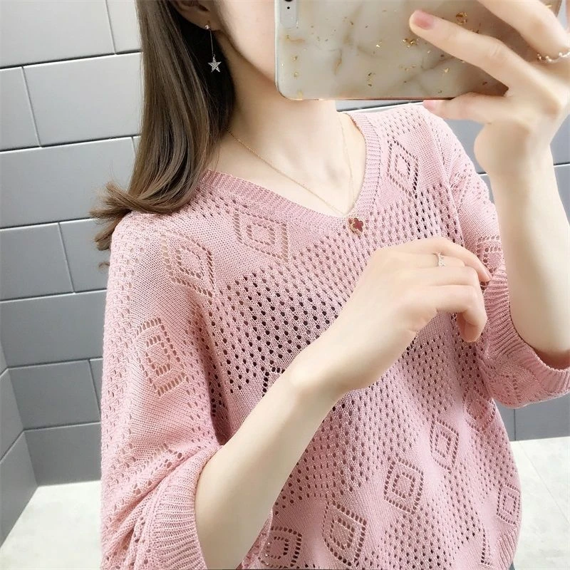 Pullover donna scava fuori Top larghi moda femminile sottile estate a prova di sole Cool Streetwear Club Style Casual All-match Top