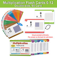 Multiplication Flash Cards 0-12, Visual Assisted Arithmetic,  Answer on Back, Mathematics All Facts Self-study Card Montessori